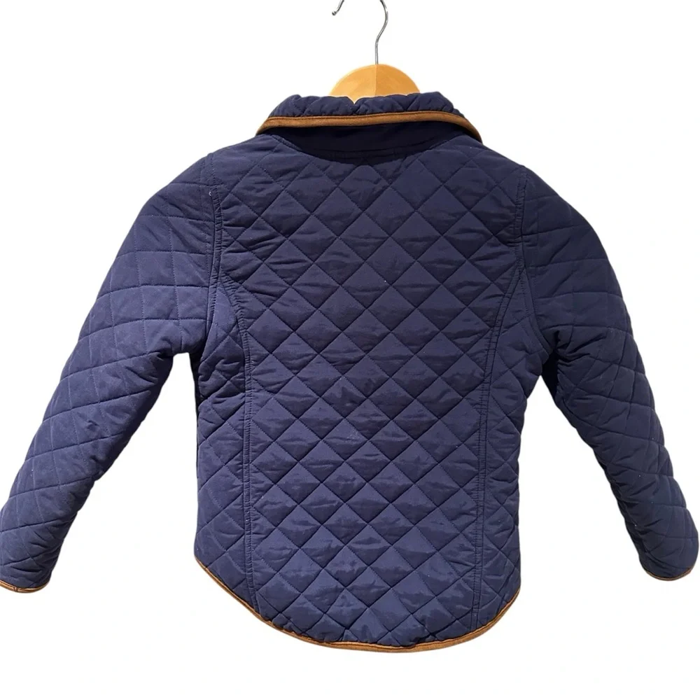 Hope & Henry Kids Boys Size 5 Quilted‎ Jacket Navy Snap Cotton